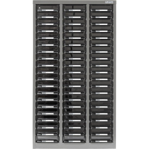 KPC-300 Parts Cabinet, Galvanized Steel, 60 Drawers, 21-3/10" x 10-2/5" x 36-9/10", Grey Absolute Business Supply