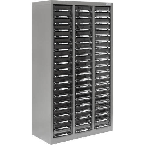 KPC-300 Parts Cabinet, Galvanized Steel, 60 Drawers, 21-3/10" x 10-2/5" x 36-9/10", Grey Absolute Business Supply