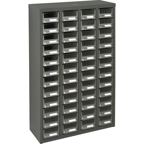 KPC-400 Parts Cabinet, Galvanized Steel, 48 Drawers, 22-3/5" x 8-7/10" x 36-9/10", Grey Absolute Business Supply