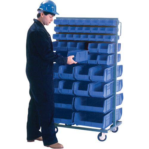 Double-Sided Mobile Bin Rack, Double-sided, 96 bins, 36" W x 24" D x 63" H Absolute Business Supply
