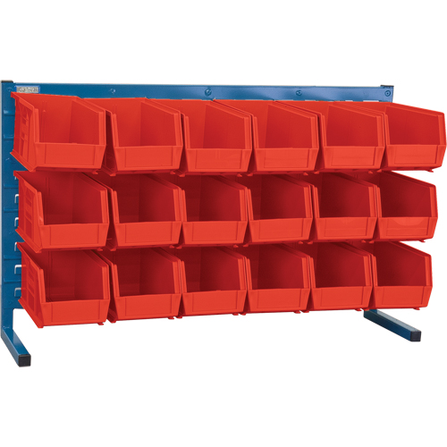 Louvered Rack with Bins, 18 Bins, 36" W x 8-1/4" D x 22" H Absolute Business Supply