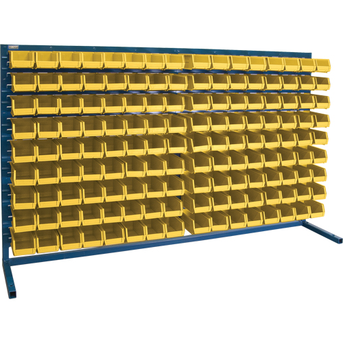 Rayonnage &agrave; persienne avec bacs, 144 bacs, 72" la x 15" p x 40" h Absolute Business Supply