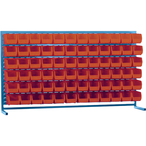 Rayonnage &agrave; persienne avec bacs, 72 bacs, 72" la x 15" p x 40" h Absolute Business Supply