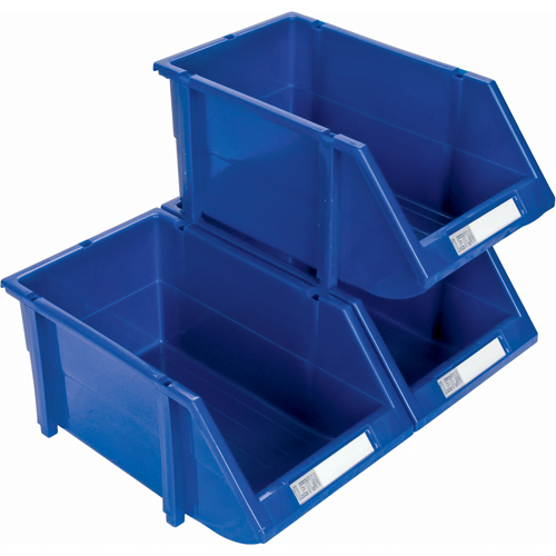 Bac empilable & &agrave; suspendre, 4-13/16" la, 3-3/16" h x 7-1/8" p, Bleu Absolute Business Supply