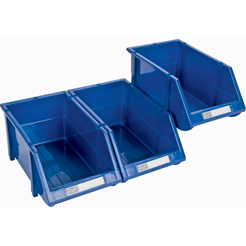 Bac empilable & &agrave; suspendre, 4-13/16" la, 3-3/16" h x 7-1/8" p, Bleu Absolute Business Supply