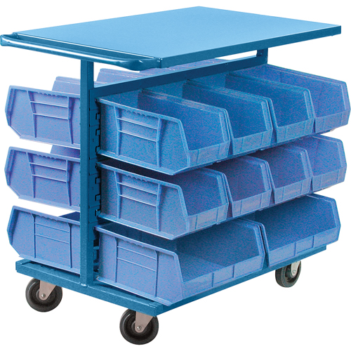 Chariot &agrave; bacs avec bacs, &agrave; deux c&ocirc;t&eacute;s, 20 bacs, 24" la x 38-1/2" p x 36-1/2" h Absolute Business Supply