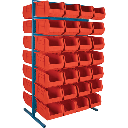 Double-Sided Stationary Bin Rack, 36" W x 24" D x 61" H, 56 Bins Absolute Business Supply