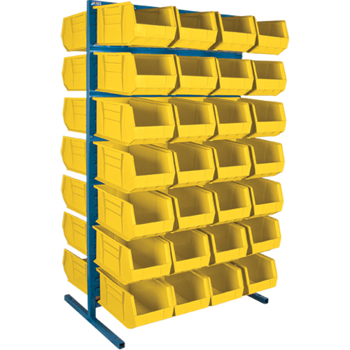 Support stationnaire deux c&ocirc;t&eacute;s pour bacs, 36" la x 24" p x 61" h, 56 bacs Absolute Business Supply