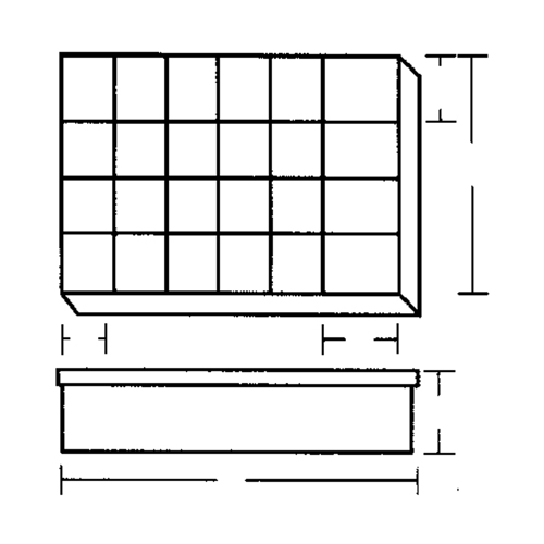 Compartment Case, Plastic, 24 Slots, 18-1/2" W x 13" D x 3" H, Grey Absolute Business Supply