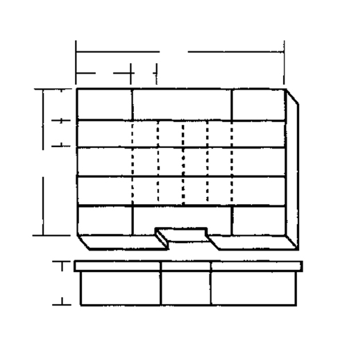 Compartment Case, Plastic, 24 Slots, 15-1/2" W x 11-3/4" D x 2-1/2" H, Grey Absolute Business Supply
