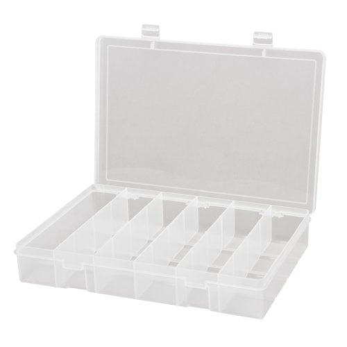 Compact Polypropylene Compartment Cases, 13-1/8" W x 9" D x 2-5/16" H, 6 Compartments Absolute Business Supply