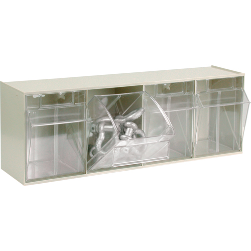 Tip-Out Bins Modular Storage System, 23-5/8" W x 6-5/8" D x 8-1/8" H, 4 Drawers Absolute Business Supply