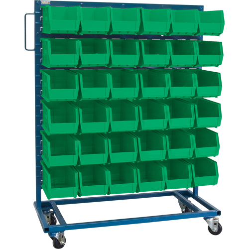 Support mobile pour bacs &agrave; un c&ocirc;t&eacute;, &agrave; un c&ocirc;t&eacute;, 36 bacs, 36" la x 16" p x 46-1/2" h Absolute Business Supply