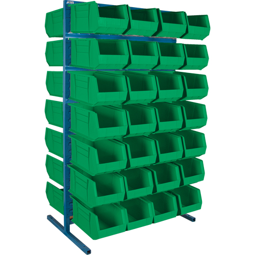 Double-Sided Stationary Bin Rack, 61" W x 56" D x 24" H, 56 Bins Absolute Business Supply