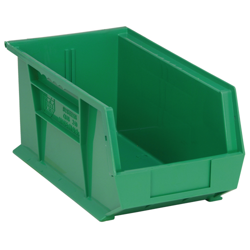 Ultra Stack & Hang Bin, 8-1/4" W x 7" H x 14-3/4" D, Green Absolute Business Supply