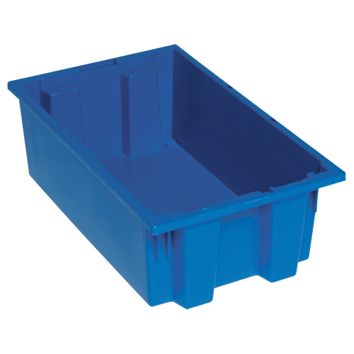 Contenants Stack & Nest, 9" x 18" x 11", Bleu Absolute Business Supply