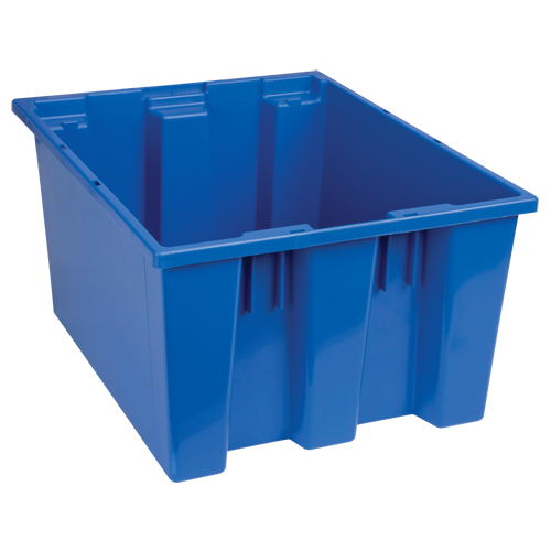 Stack & Nest Totes, 10" x 19.5" x 15.5", Blue Absolute Business Supply