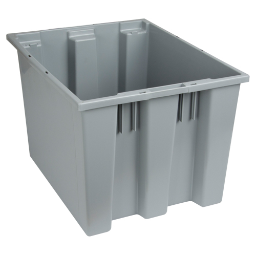 Contenants Stack & Nest, 13" x 19,5" x 15,5", Gris Absolute Business Supply