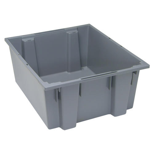 Stack & Nest Totes, 10" x 23.5" x 19.5", Grey Absolute Business Supply