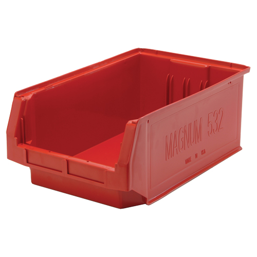Contenants g&eacute;ants empilables, 12,375" la x 19,75" p x 7,875" h, Rouge Absolute Business Supply