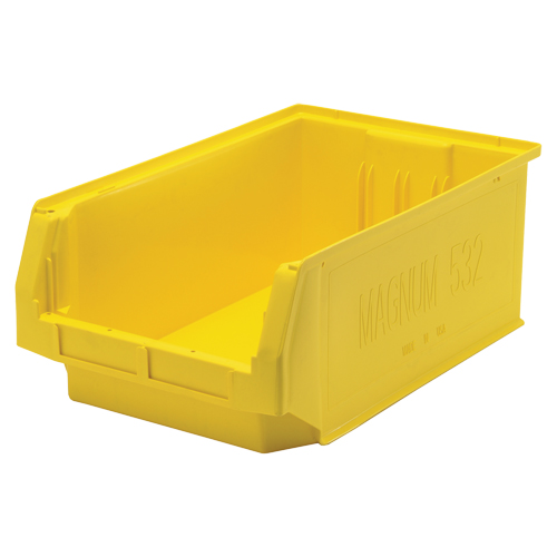 Contenants g&eacute;ants empilables, 12,375" la x 19,75" p x 7,875" h, Jaune Absolute Business Supply