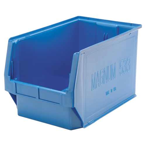 Contenants g&eacute;ants empilables, 12,375" la x 19,75" p x 11,875" h, Bleu Absolute Business Supply