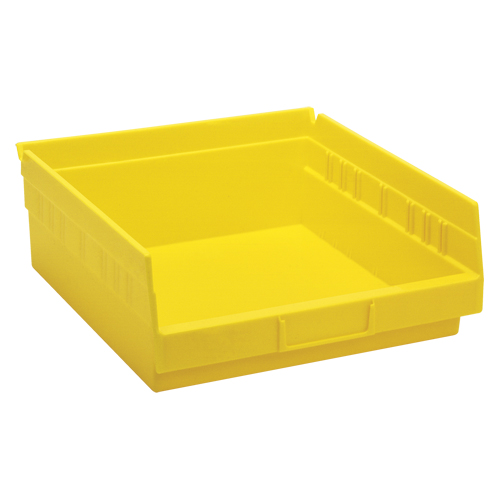 Shelf Bins, 11-1/8" W x 4" H x 11-5/8" D, Yellow, 30 lbs. Capacity Absolute Business Supply