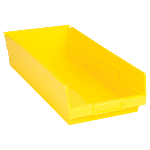 Shelf Bins, 8-3/8" W x 4" H x 17-7/8" D, Yellow, 40 lbs. Capacity Absolute Business Supply