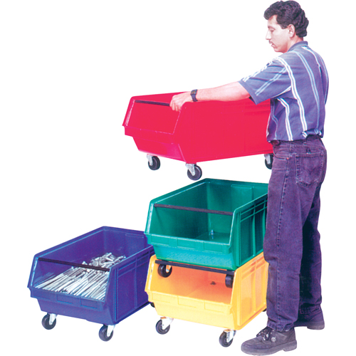 Bac g&eacute;ant empilable et mobile, 11-7/8" ha x 18-3/8" la x 29" p, Capacit&eacute; de 150 lb, Bleu Absolute Business Supply