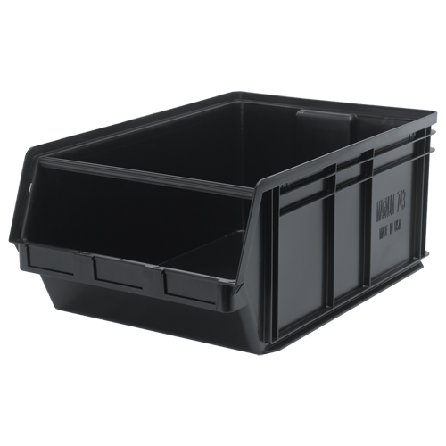 Bac MAGNUM en mat&eacute;riau recycl&eacute;, 11-7/8" ha x 18-3/8" la x 29" p, Capacit&eacute; de 150 lb, Noir Absolute Business Supply