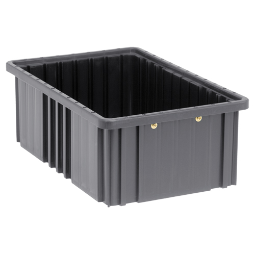 Conductive Dividable Grid Containers, Polypropylene, 10-7/8" W x 16-1/2" D x 6" H, Black Absolute Business Supply