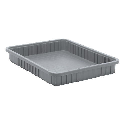 Divider Box&reg; Containers, Plastic, 22.5" W x 17.5" D x 3" H, Grey Absolute Business Supply