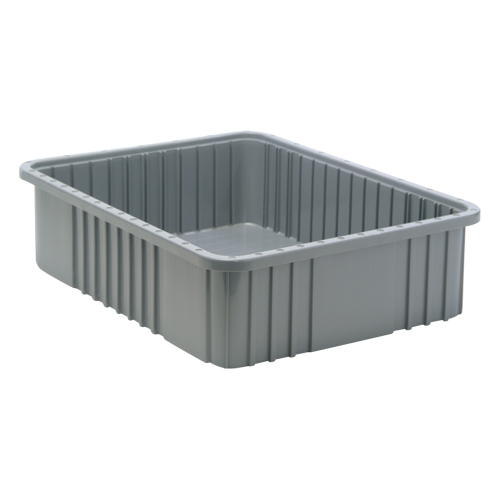 Divider Box&reg; Containers, Plastic, 22.5" W x 17.5" D x 6" H, Grey Absolute Business Supply