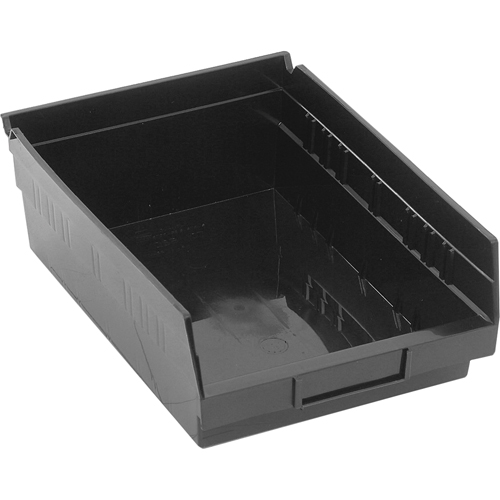 Shelf Bins, 8-3/8" W x 4" H x 11-5/8" D, Black, 30 lbs. Capacity Absolute Business Supply