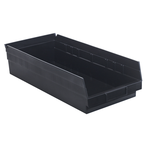 Bac pour &eacute;tag&egrave;re &eacute;conomique, 8-3/8" la, 4" h x 17-7/8" p, Noir Absolute Business Supply