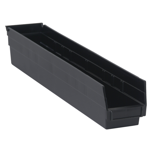 Bac pour &eacute;tag&egrave;re &eacute;conomique, 4-1/8" la, 4" h x 23-5/8" p, Noir Absolute Business Supply