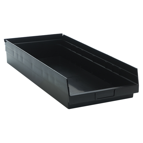 Bac pour &eacute;tag&egrave;re &eacute;conomique, 11-1/8" la x 4" H x 23-5/8" p, Noir, Capacit&eacute; 60 lb Absolute Business Supply