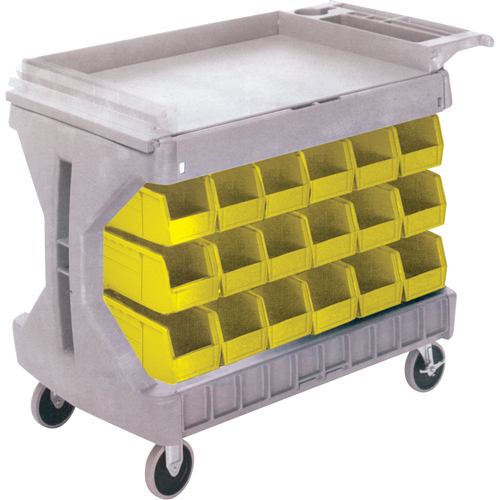 Pro Cart With Yellow Bins, Double-sided, 36 bins, 45-5/18" W x 24" D x 34-3/4" H Absolute Business Supply