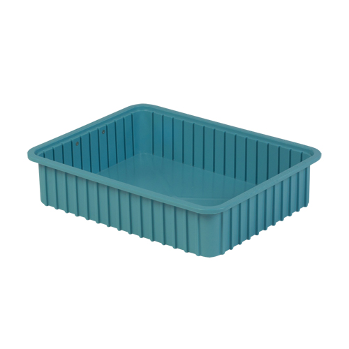 Divider Box&reg; Containers, Polyethylene, 22.4" W x 17.4" D x 5" H, Light Blue Absolute Business Supply