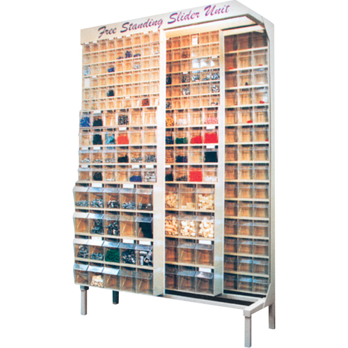 Free Standing Slider System, 48" W x 18" D x 77" H, 56 Bins Absolute Business Supply