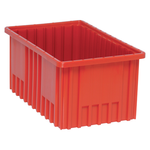 Contenants Divider Box, Plastique, 16,5" la x 10,9" p x 8" h, Rouge Absolute Business Supply