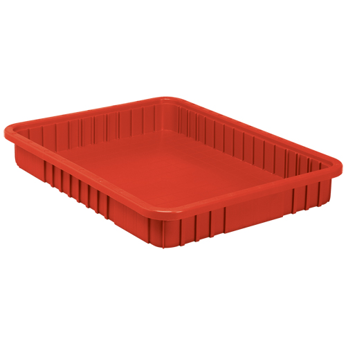 Divider Box&reg; Containers, Plastic, 22.5" W x 17.5" D x 3" H, Red Absolute Business Supply