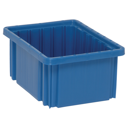 Divider Box&reg; Containers, Plastic, 10.9" W x 8.3" D x 5" H, Blue Absolute Business Supply