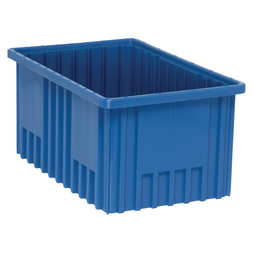 Contenants Divider Box, Plastique, 16,5" la x 10,9" p x 8" h, Bleu Absolute Business Supply