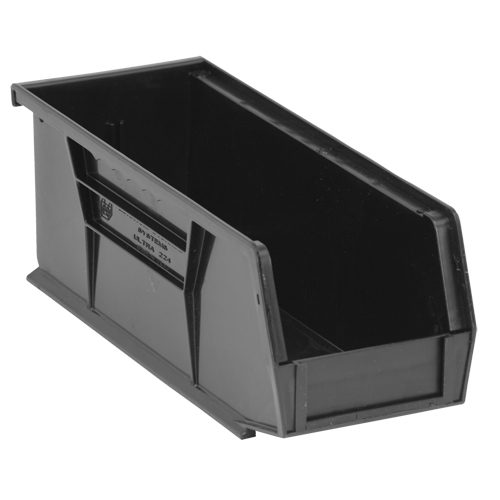 Ultra Stack & Hang Bin, 4-1/8" W x 4" H x 10-7/8" D, Black Absolute Business Supply