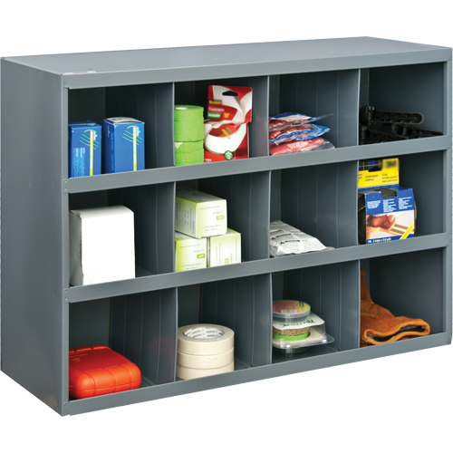 Storage Bin Cabinets, Steel, 12 Drawers, 33-3/4" x 12" x 23-7/8", Grey Absolute Business Supply
