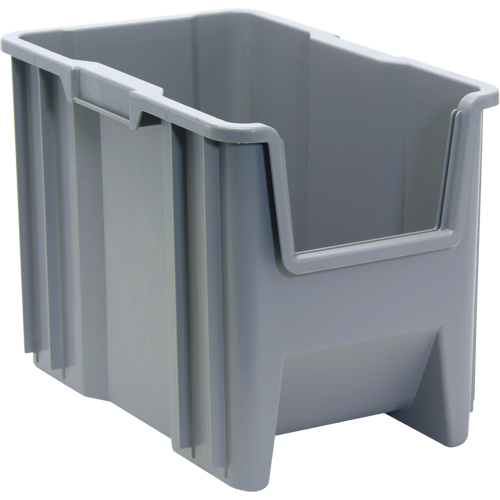 Giant Stacking Containers, 10.875" W x 17.5" D x 12.5" H, Grey Absolute Business Supply