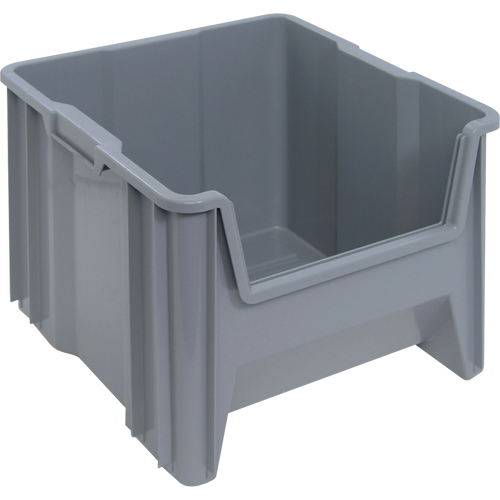 Giant Stacking Containers, 16.5" W x 17.5" D x 12.5" H, Grey Absolute Business Supply