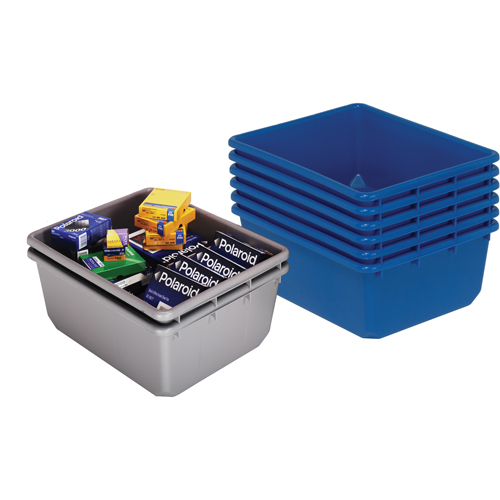 Bacs empilables en crois&eacute;, 11" la x 17,25" p x 12" h, Bleu Absolute Business Supply