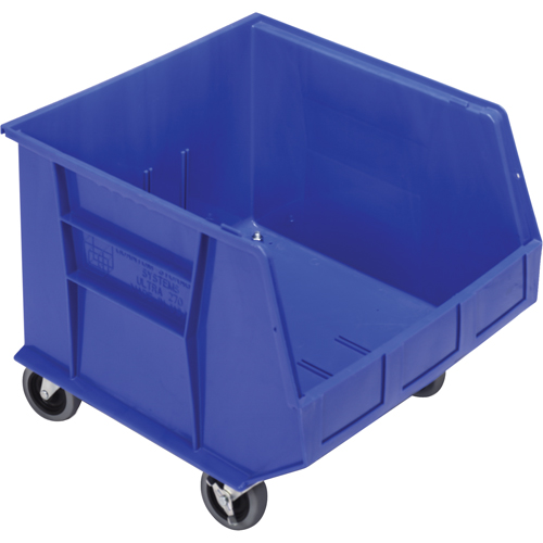 Mobile Bin, 14" H x 16-1/2" W x 18" D, 75 lbs. Capacity, Blue Absolute Business Supply